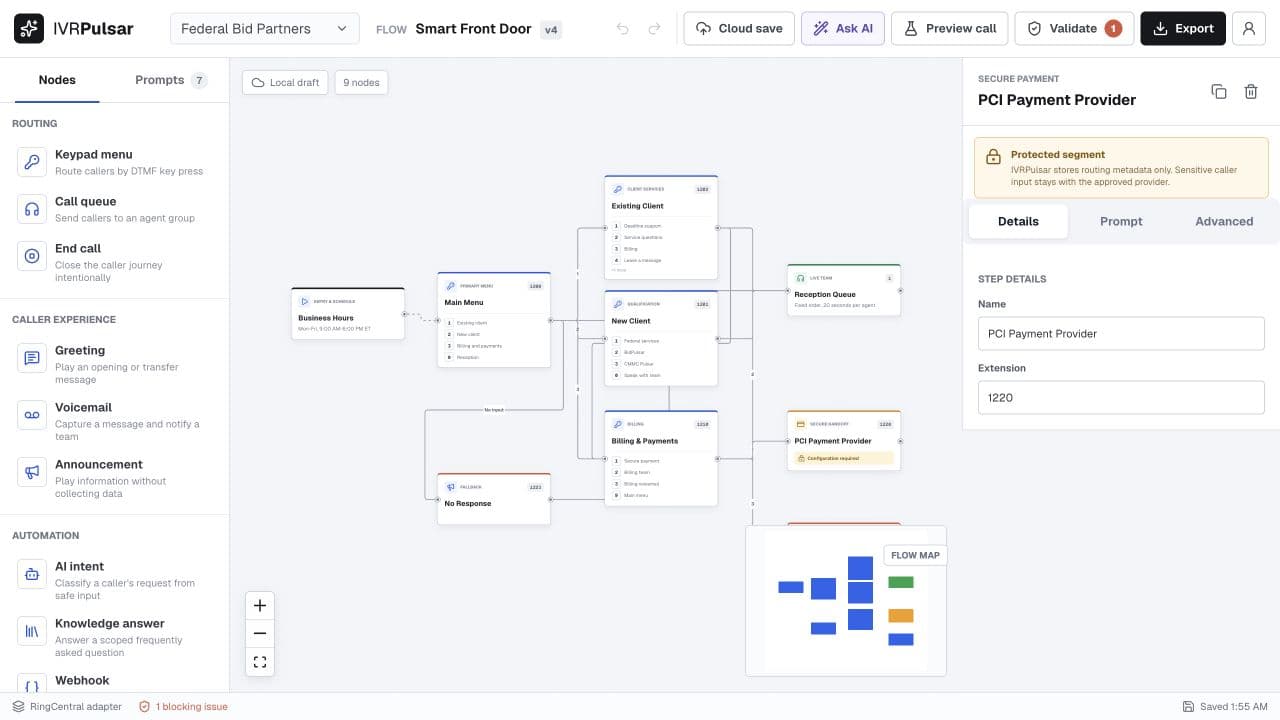 Press1 visual call-flow editor